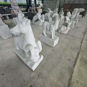 哈密芝麻白雕刻 十二生肖 异形雕刻