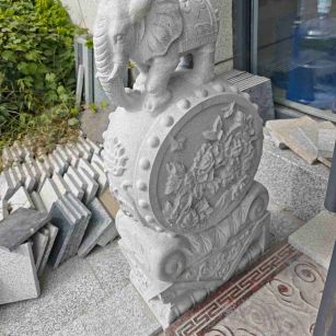 哈密芝麻白抱鼓石 庭院抱鼓石