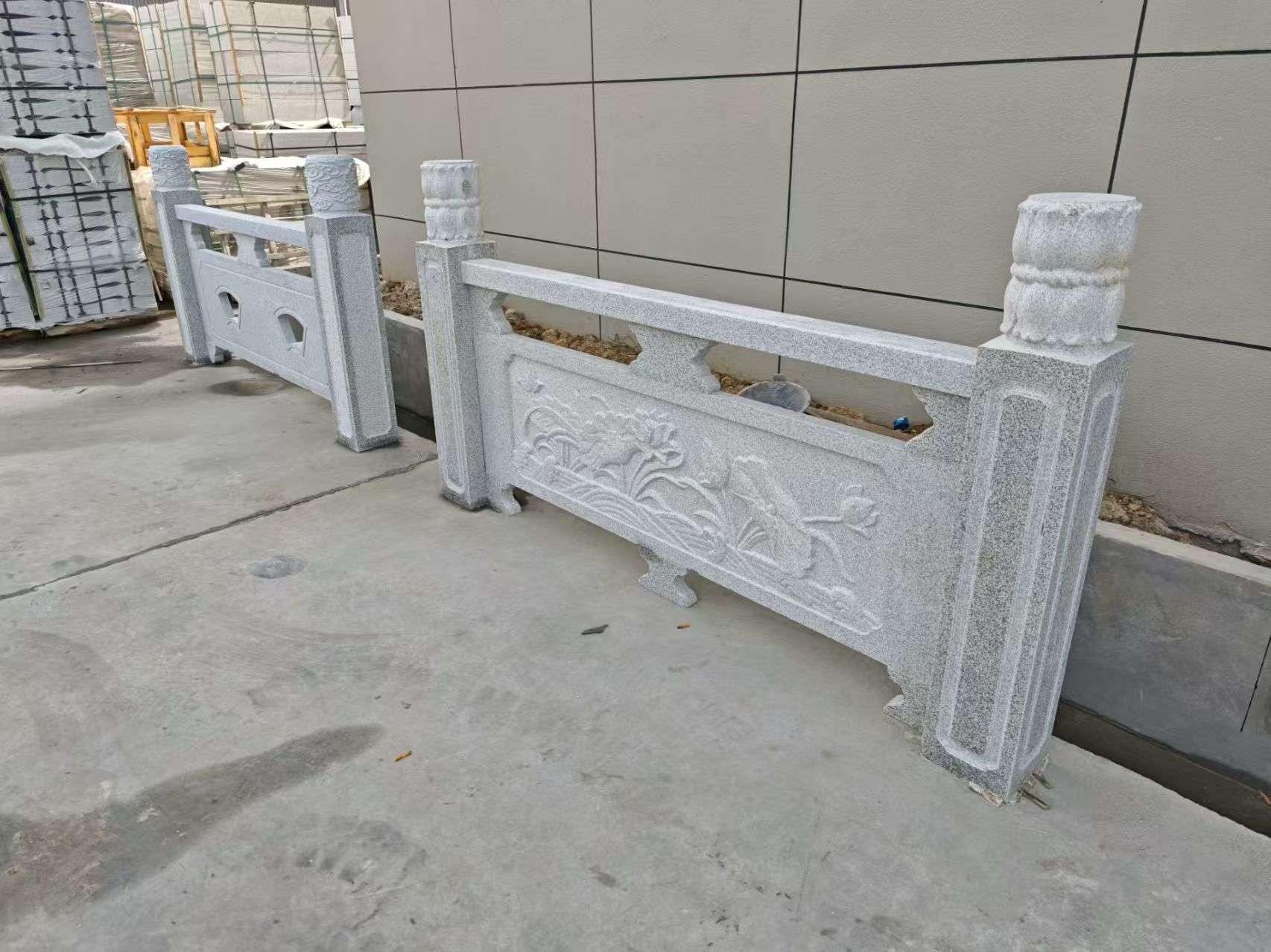 哈密芝麻白河道栏杆 石材栏杆
